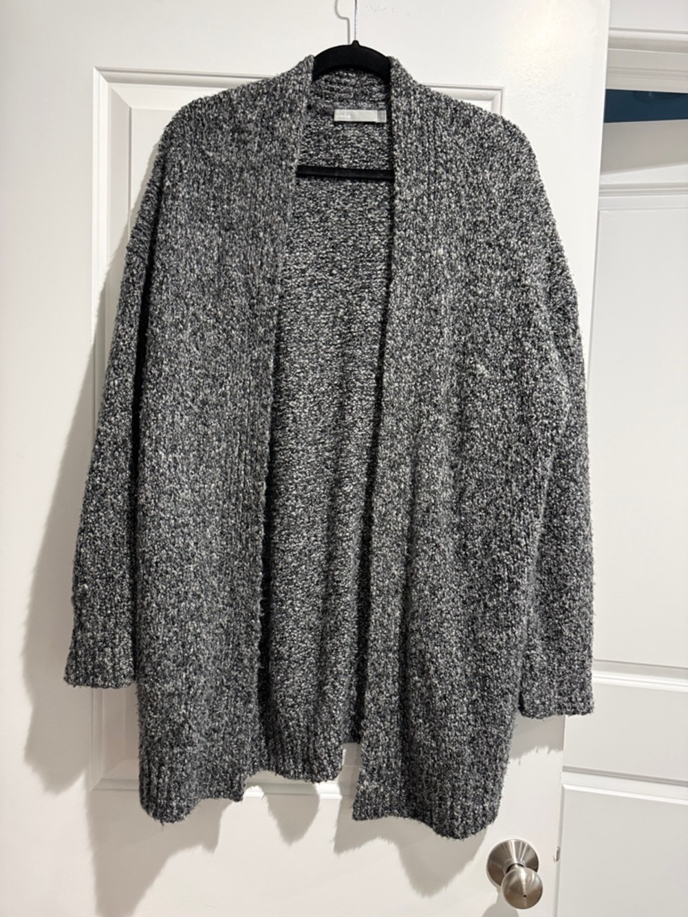 Vince Boucle Knot Cozy Open-Front Gray Women's Cardigan Sweater